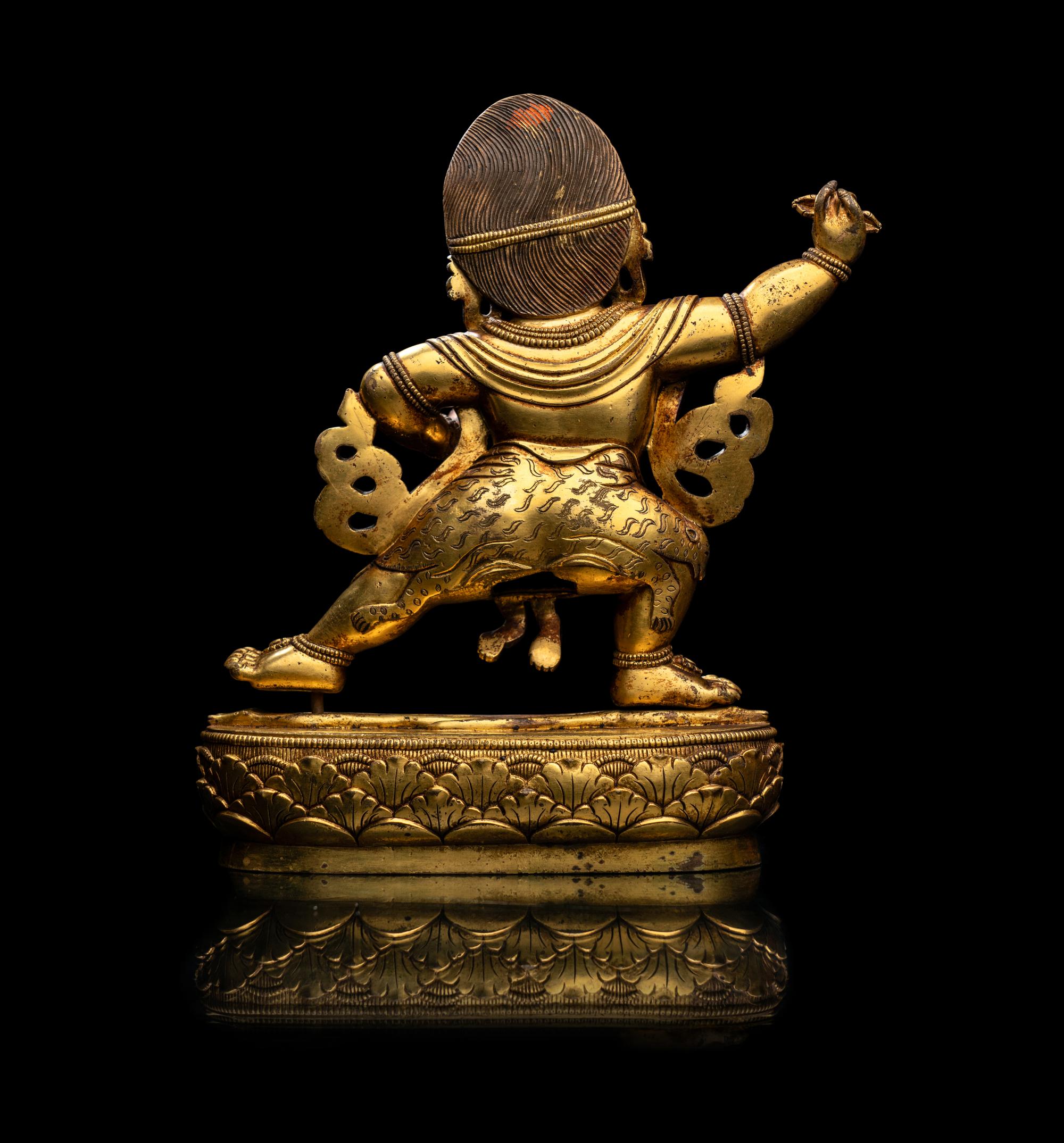 A Sino-Tibetan Gilt Bronze Figure of Vajrapani
