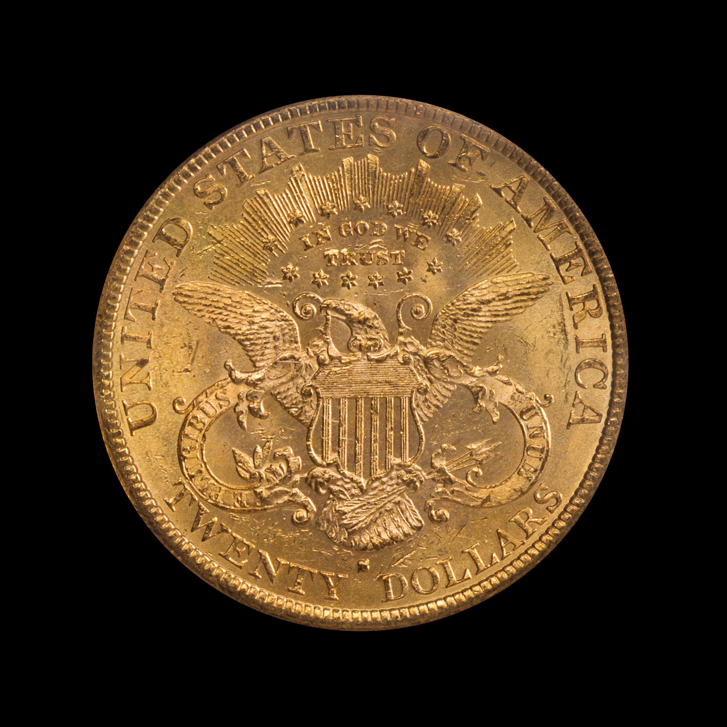 A United States 1891-S Liberty Head $20 Gold Coin