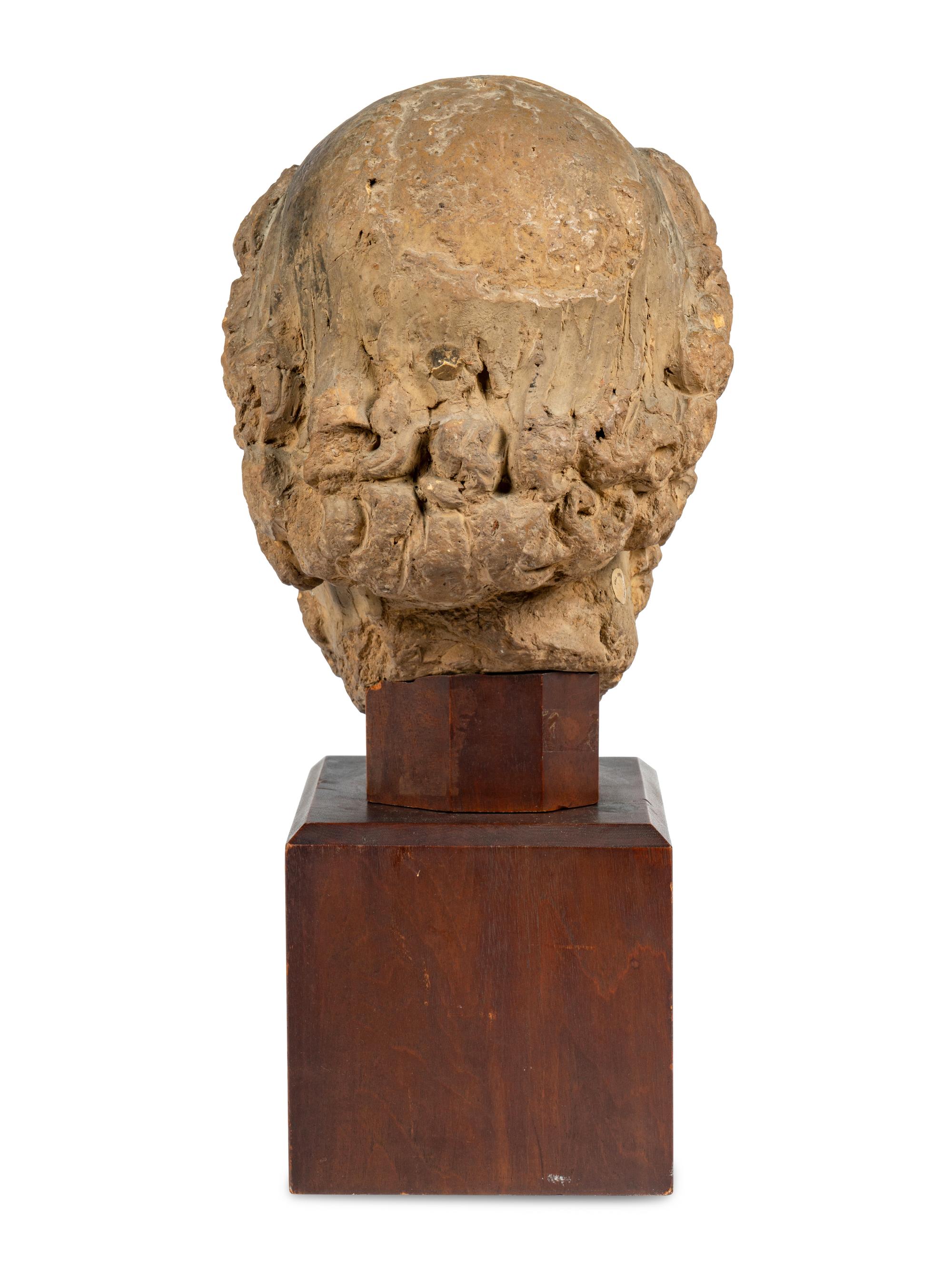 A Continental Terracotta Portrait Head of a Bearded Man