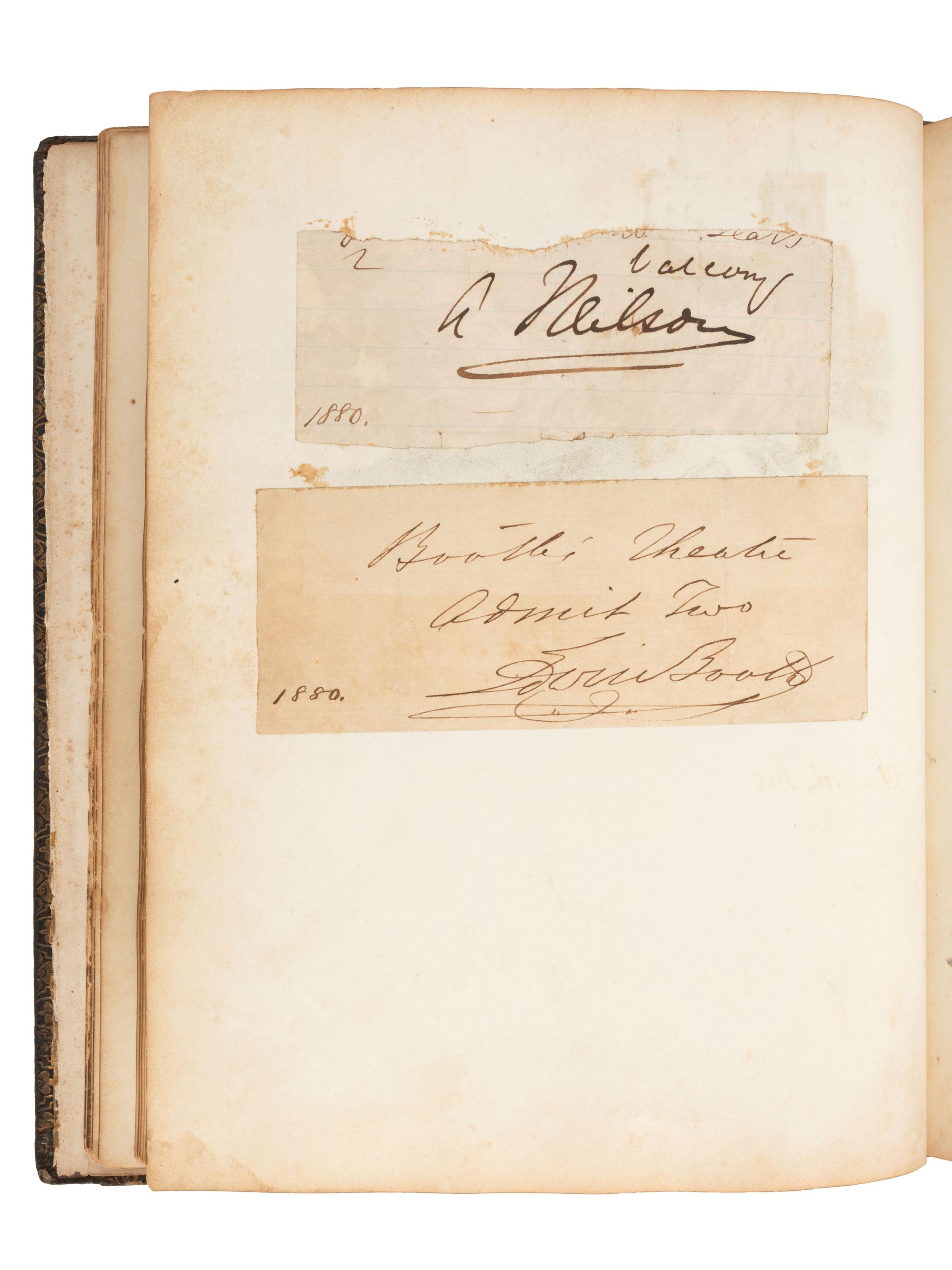 America in Manuscript BARNUM, Phineas Taylor (1810-1891). Autograph album compiled and inscribed by P.T. Barnum, with signatures of Tom Thumb and Edwin Booth.