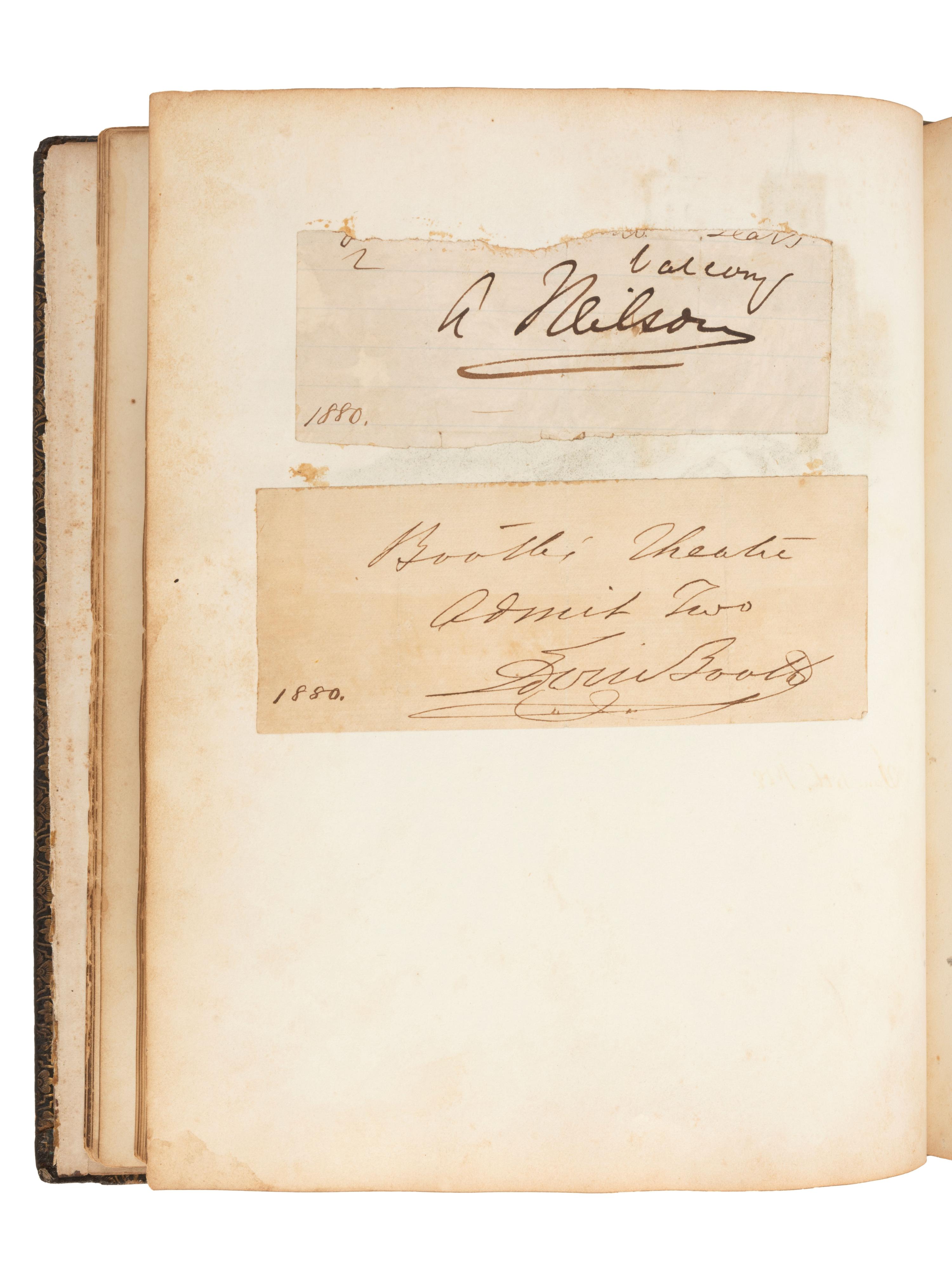 America in Manuscript BARNUM, Phineas Taylor (1810-1891). Autograph album compiled and inscribed by P.T. Barnum, with signatures of Tom Thumb and Edwin Booth.