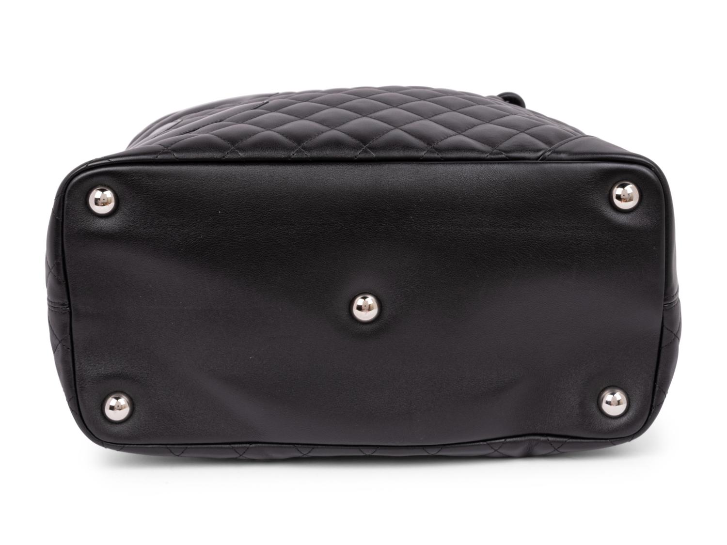 Chanel Black Quilted Leather Cambon Tote 2005-06