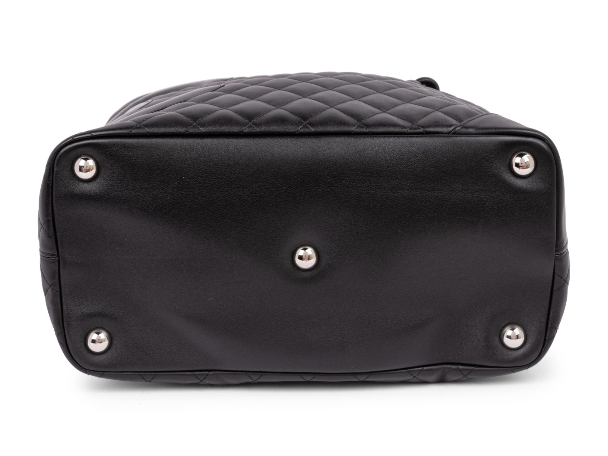 Chanel Black Quilted Leather Cambon Tote 2005-06