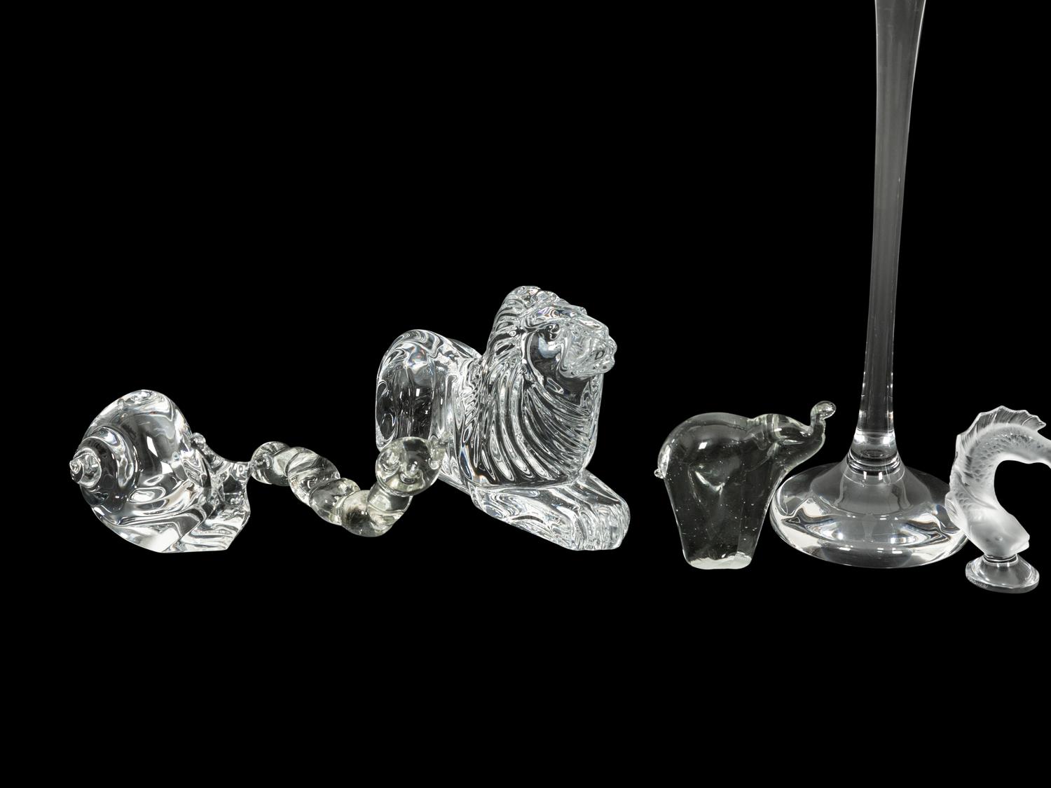 A Group of Eleven Glass Animal Figures