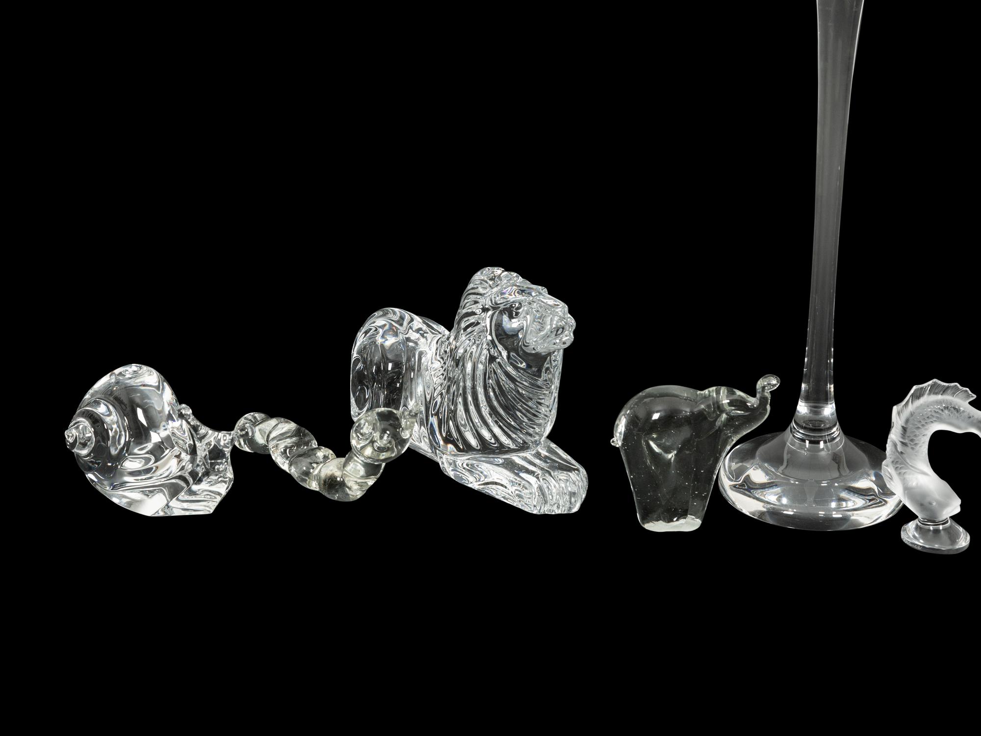 A Group of Eleven Glass Animal Figures