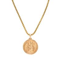 Yellow Gold Saint Christopher Pendant and David Yurman Chain