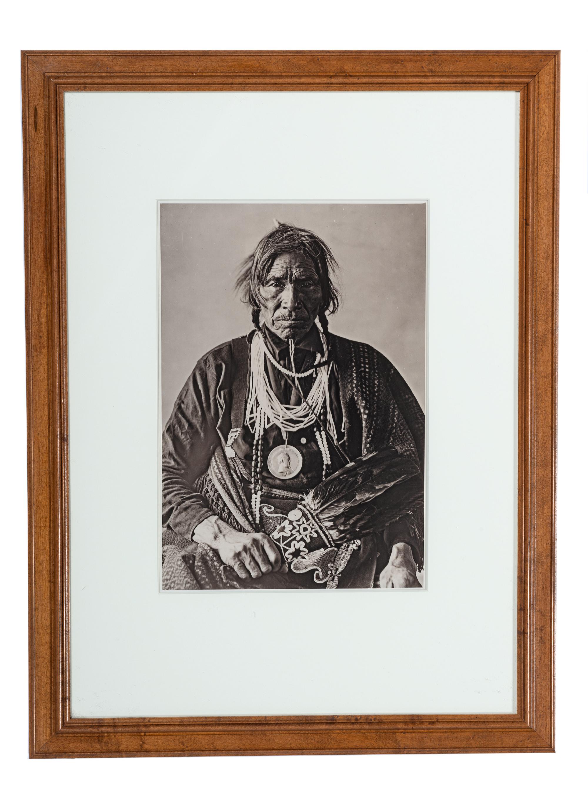 [NATIVE AMERICANS]. A group of photographs and prints of Native American subjects, highlighted by cabinet card of Oglala Lakota Chief Low Dog.