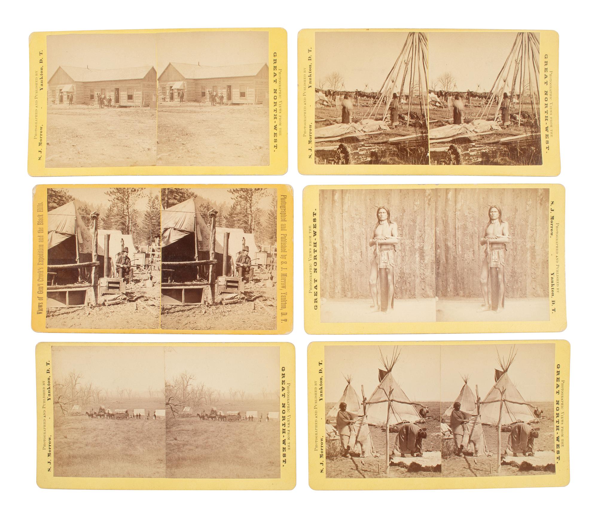 MORROW, Stanley J., photographer. Exceptional collection of rare stereoviews collected by 7th Cavalryman Philip J. Dieter.