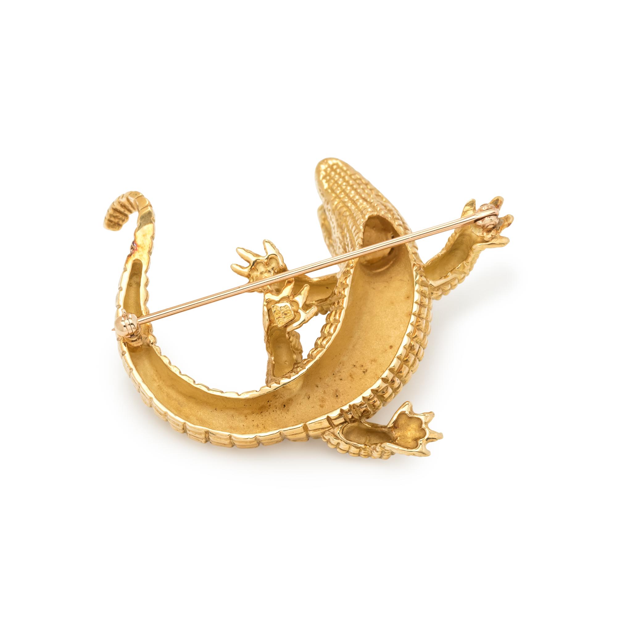 YELLOW GOLD ALLIGATOR BROOCH
