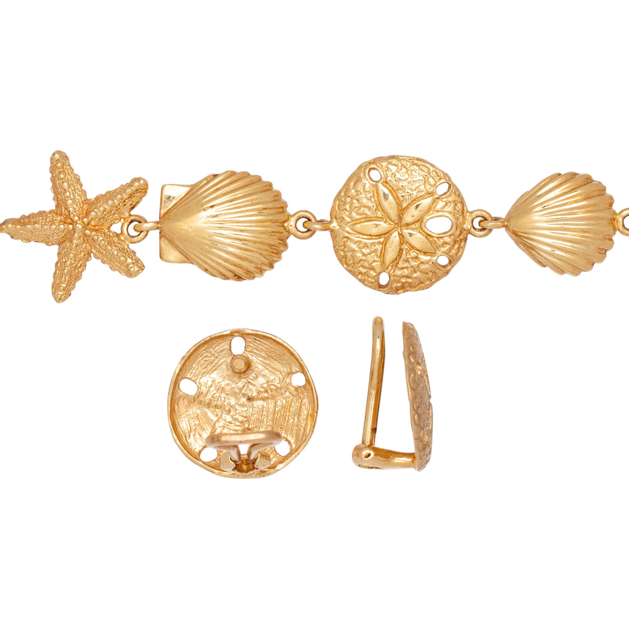 YELLOW GOLD SEASHELL SET