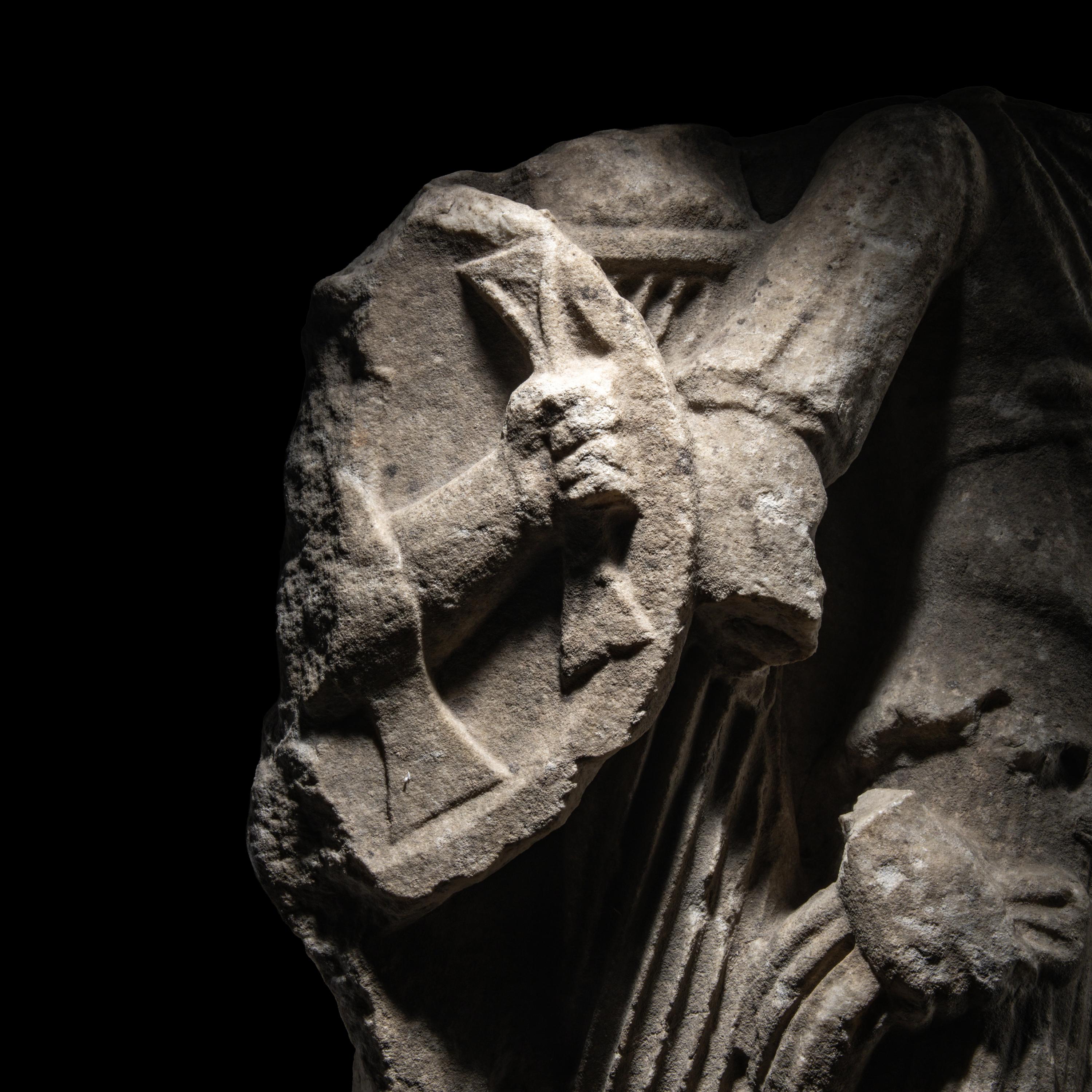 A Roman Marble Sarcophagus Fragment
