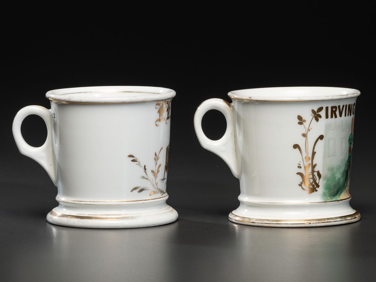 Two Porcelain Occupational Shaving Mugs