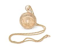 A 14 Karat Yellow Gold Hunter Case Pocket Watch with Chain, Elgin, Circa 1890, 32.20 dwts.