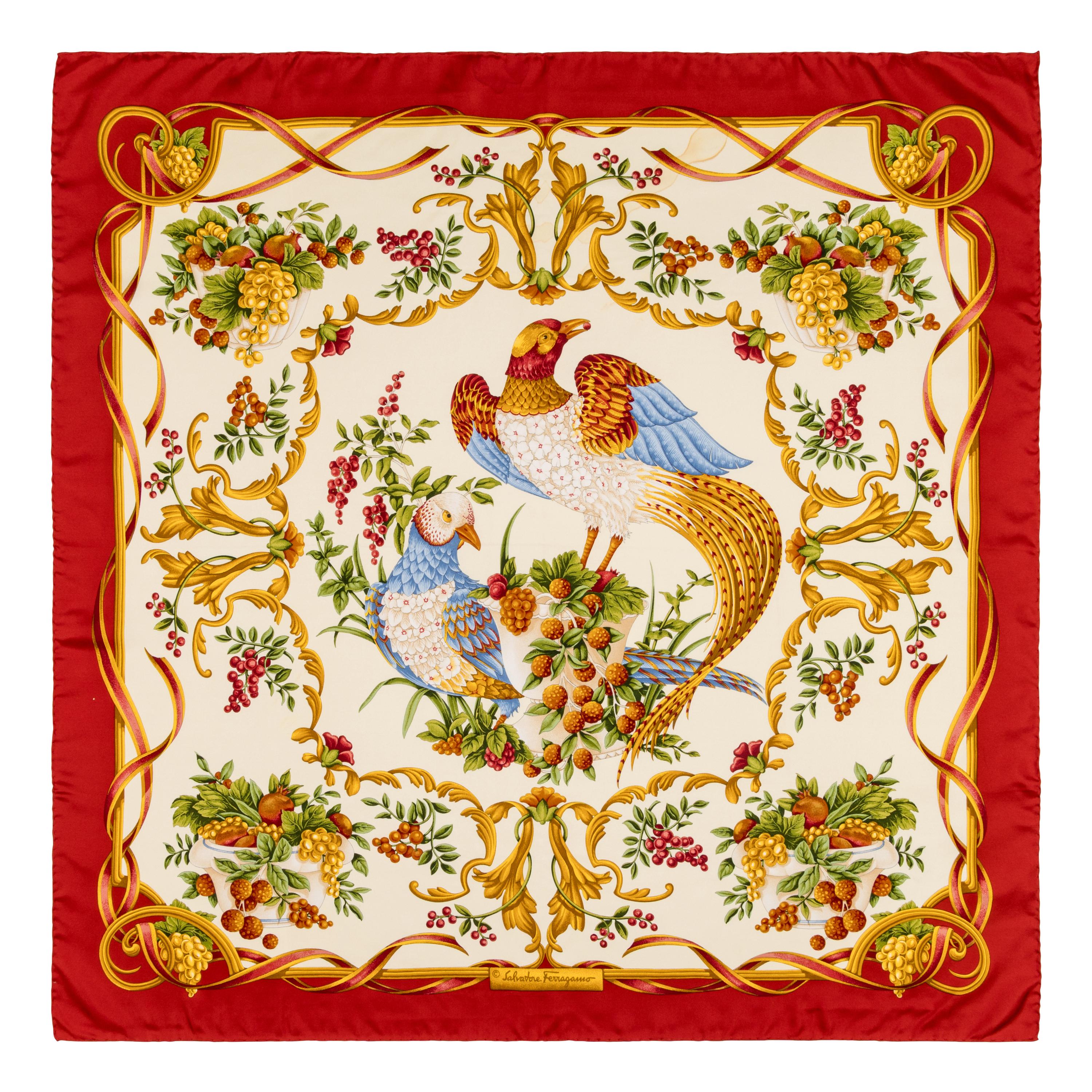 Ferragamo, Four Silk & Two Cotton Scarves
