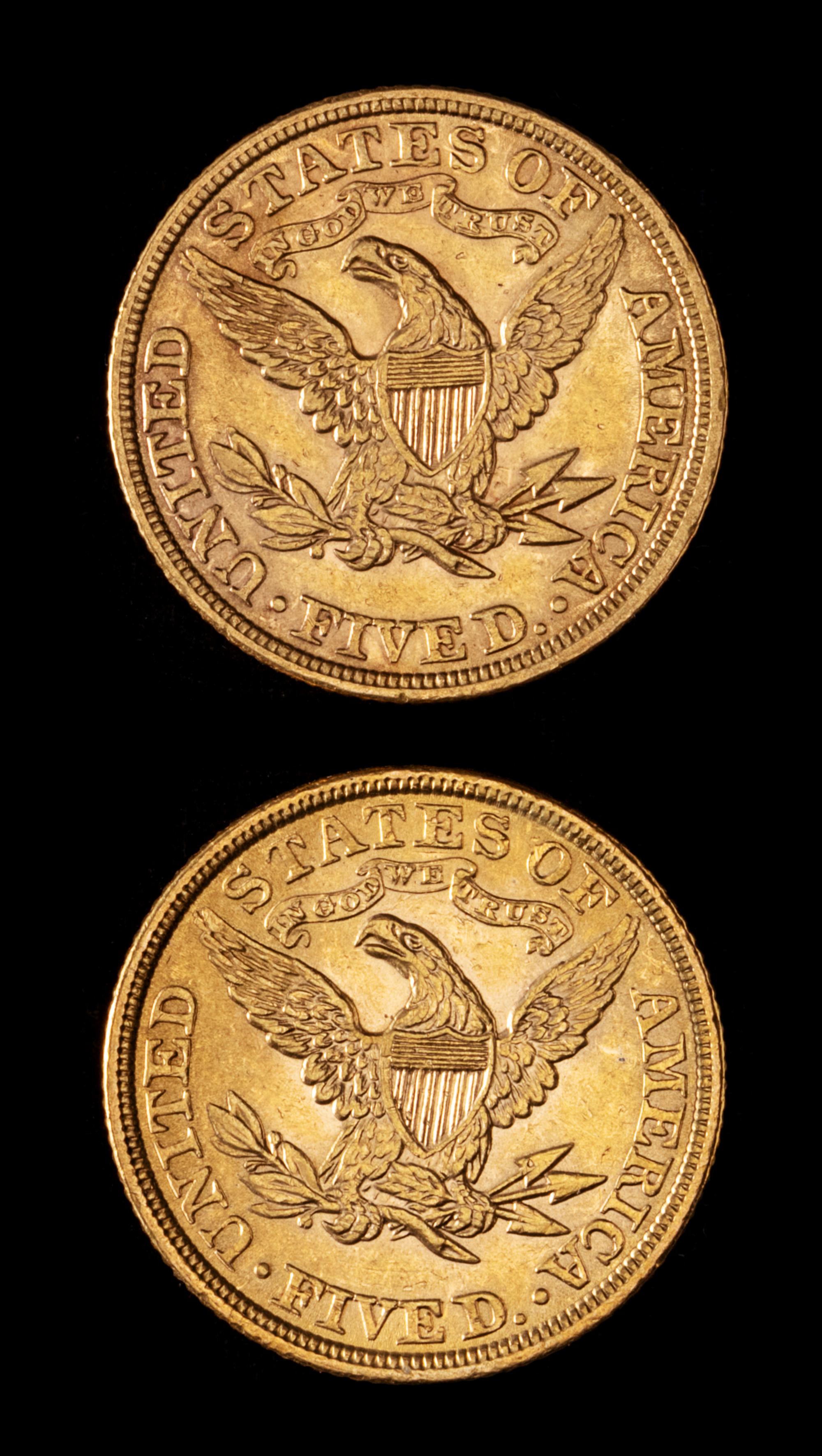 Two United States 1900 Liberty Head $5 Gold Coins