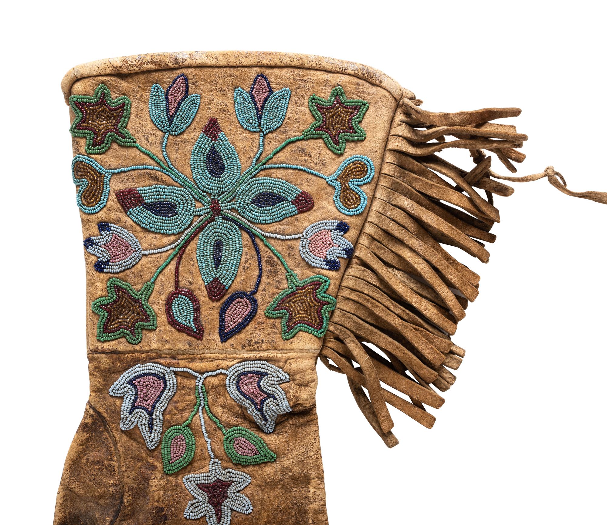 Collection of Beaded Hide Gauntlets and Mittens