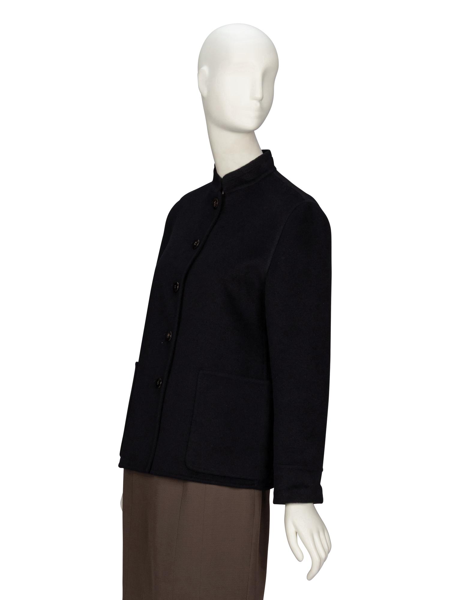 PRADA, BLACK DOUBLE-FACED JACKET