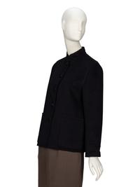 PRADA, BLACK DOUBLE-FACED JACKET