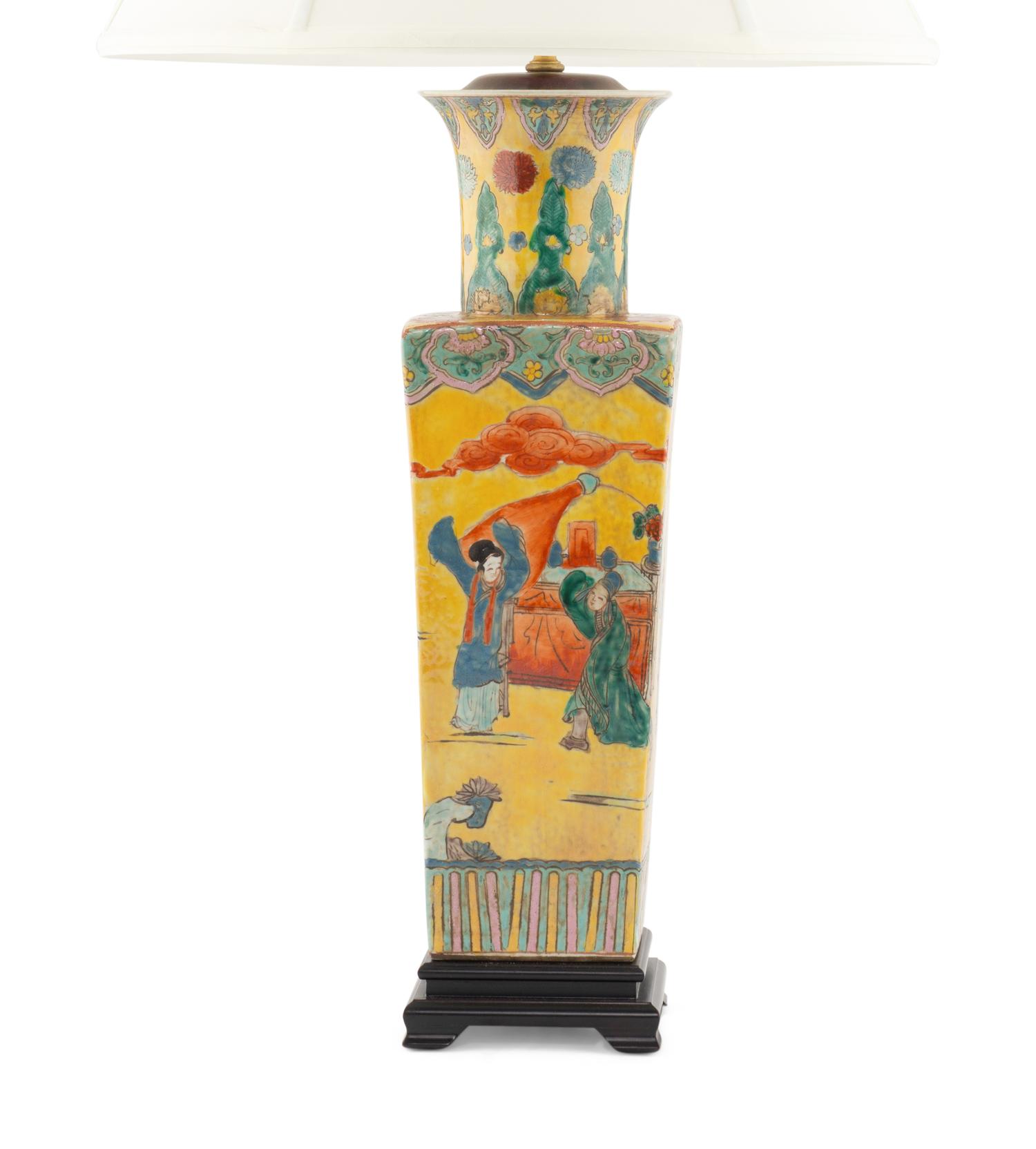 A Chinese Porcelain Vase Mounted as a Lamp