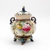 A Royal Worcester Porcelain Covered Potpourri Vase Height 7 1/2 inches. — 1908