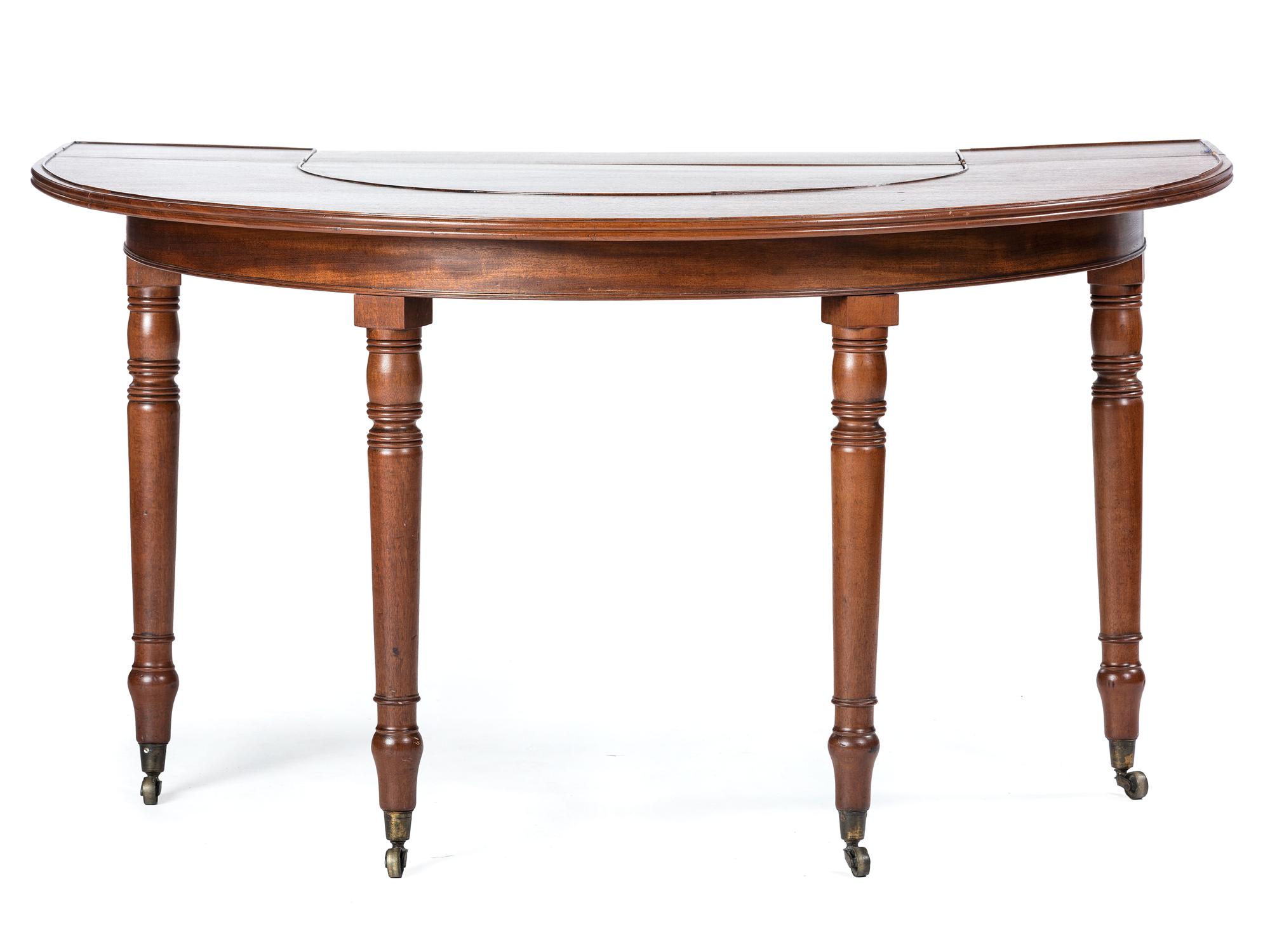 A Mahogany Demilune Game Table
