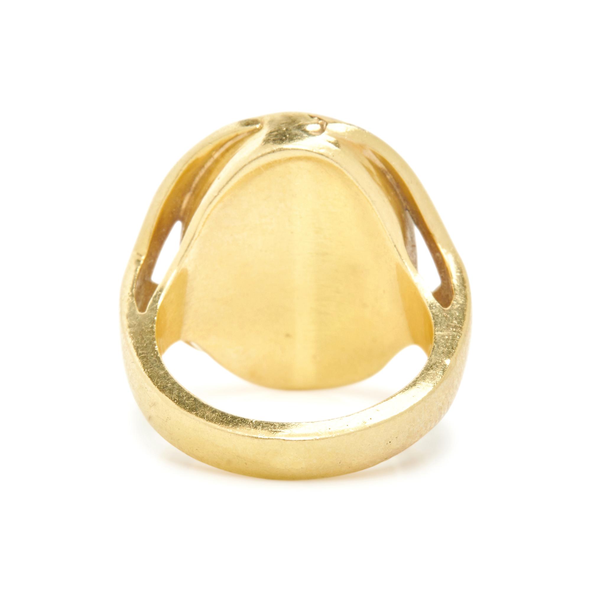 YELLOW GOLD AND AMMONITE DOUBLET RING
