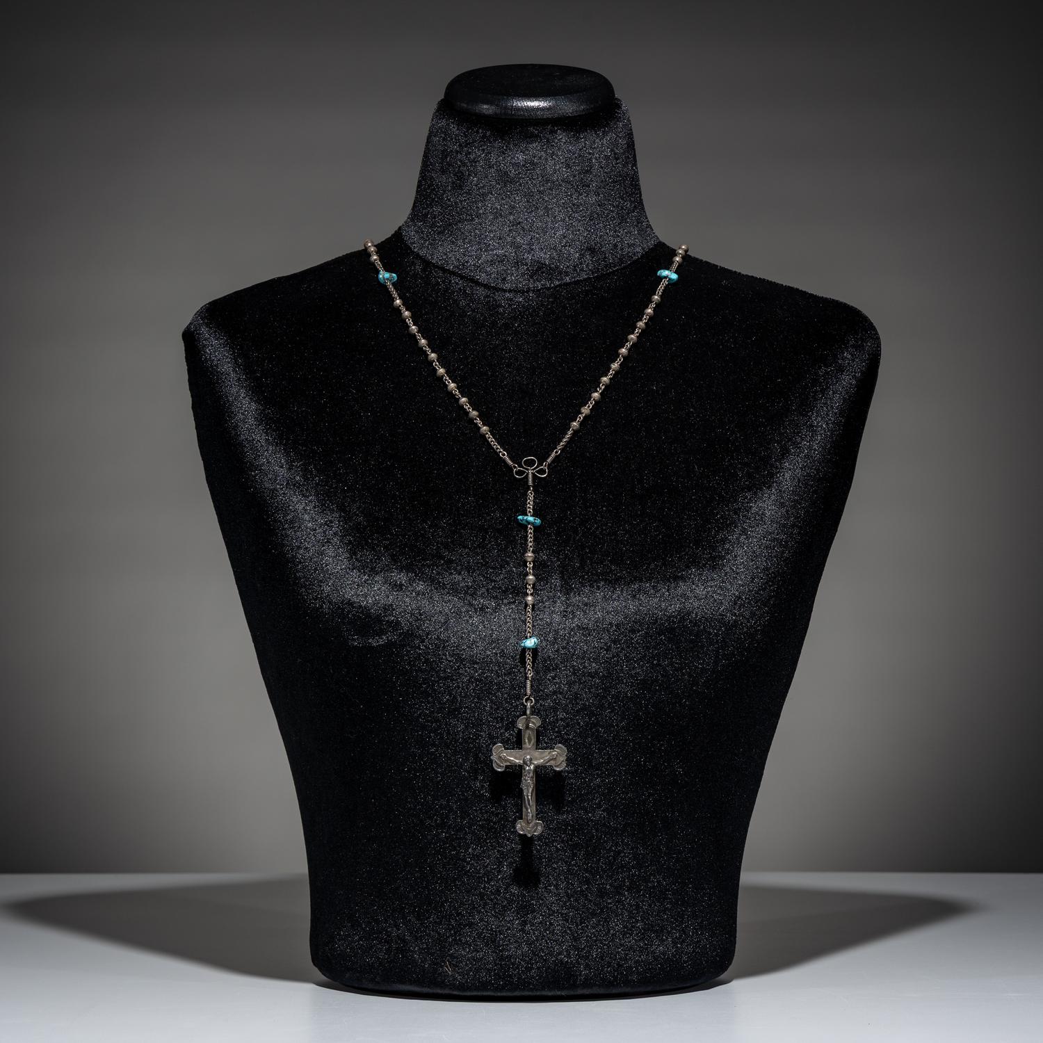 Navajo Silver and Turquoise Rosary