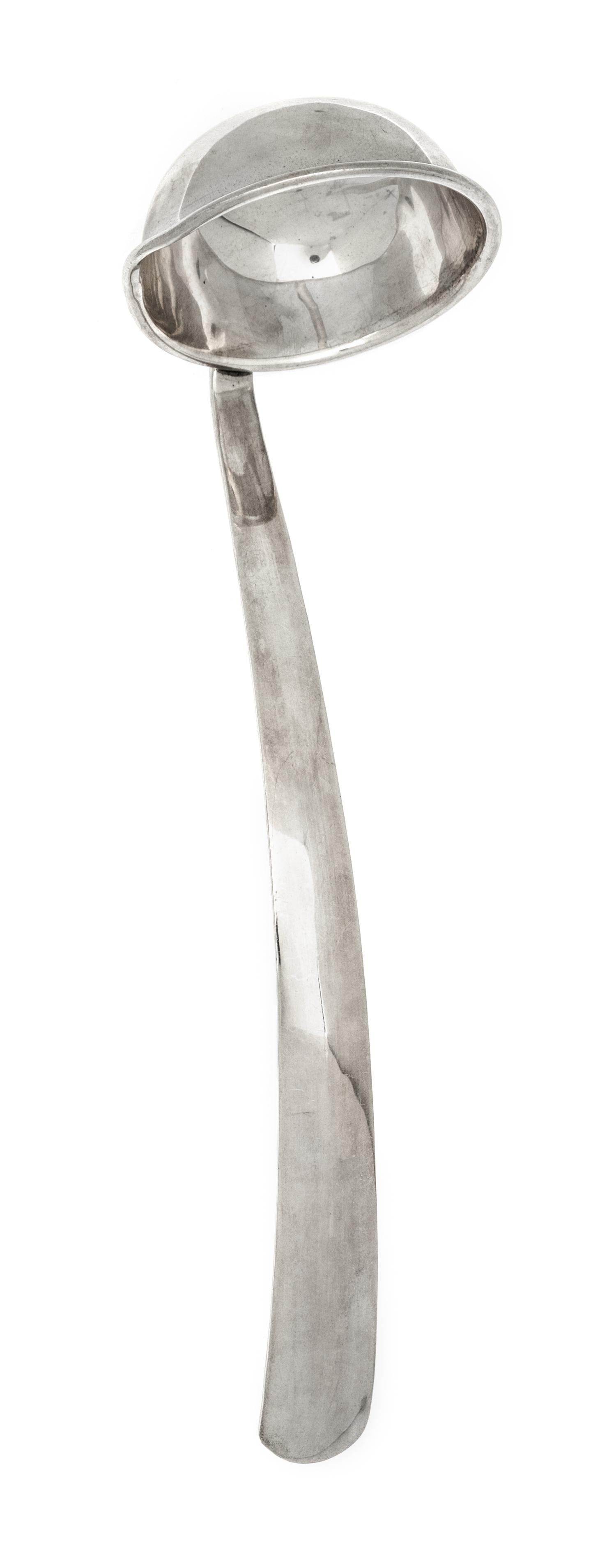 A Mexican Silver Ladle, 20th Century, retailed by Perlita, of simple form.