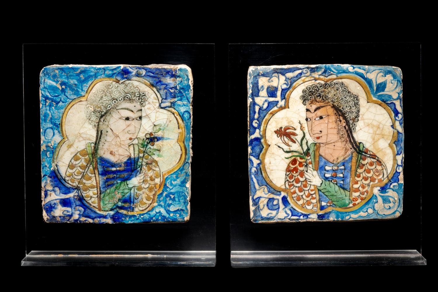 Two Persian Pottery Tiles