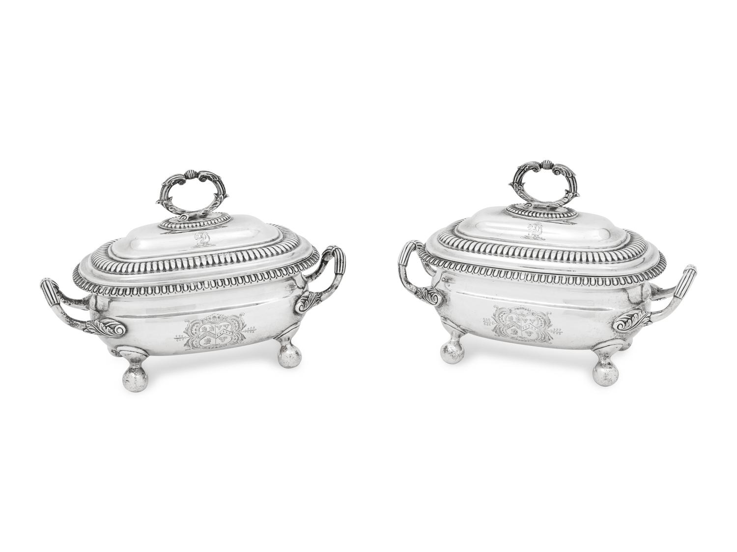 A Pair of George III Silver Sauce Tureens