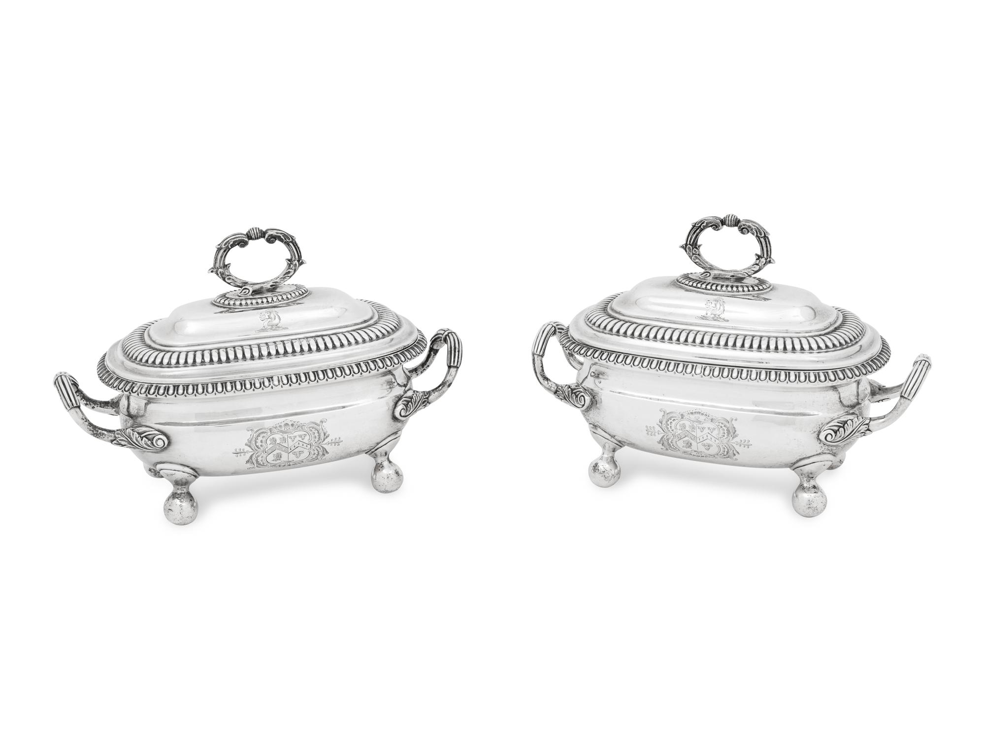 A Pair of George III Silver Sauce Tureens