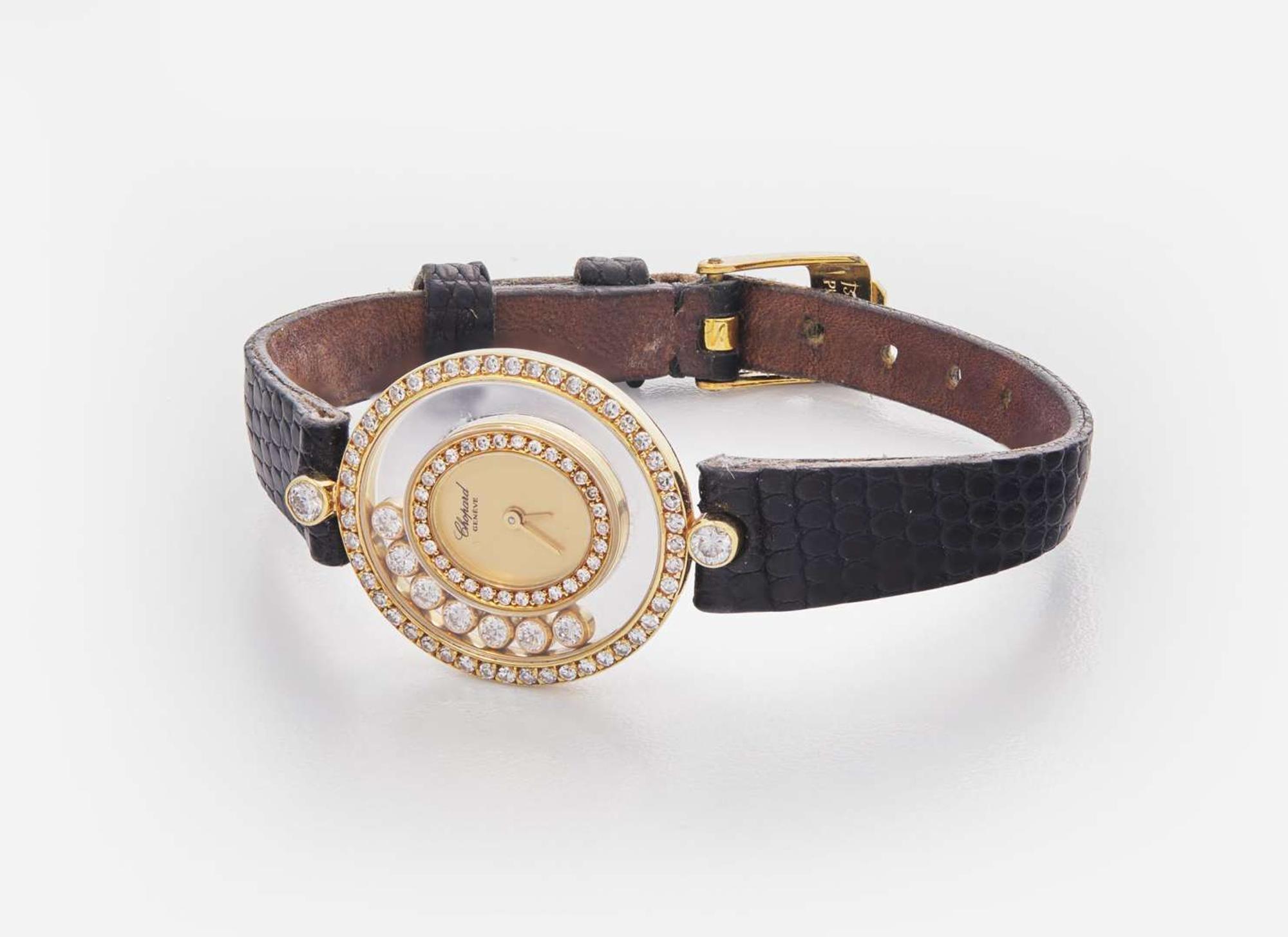 An 18K Yellow Gold Happy Diamonds Ladies Watch by Chopard