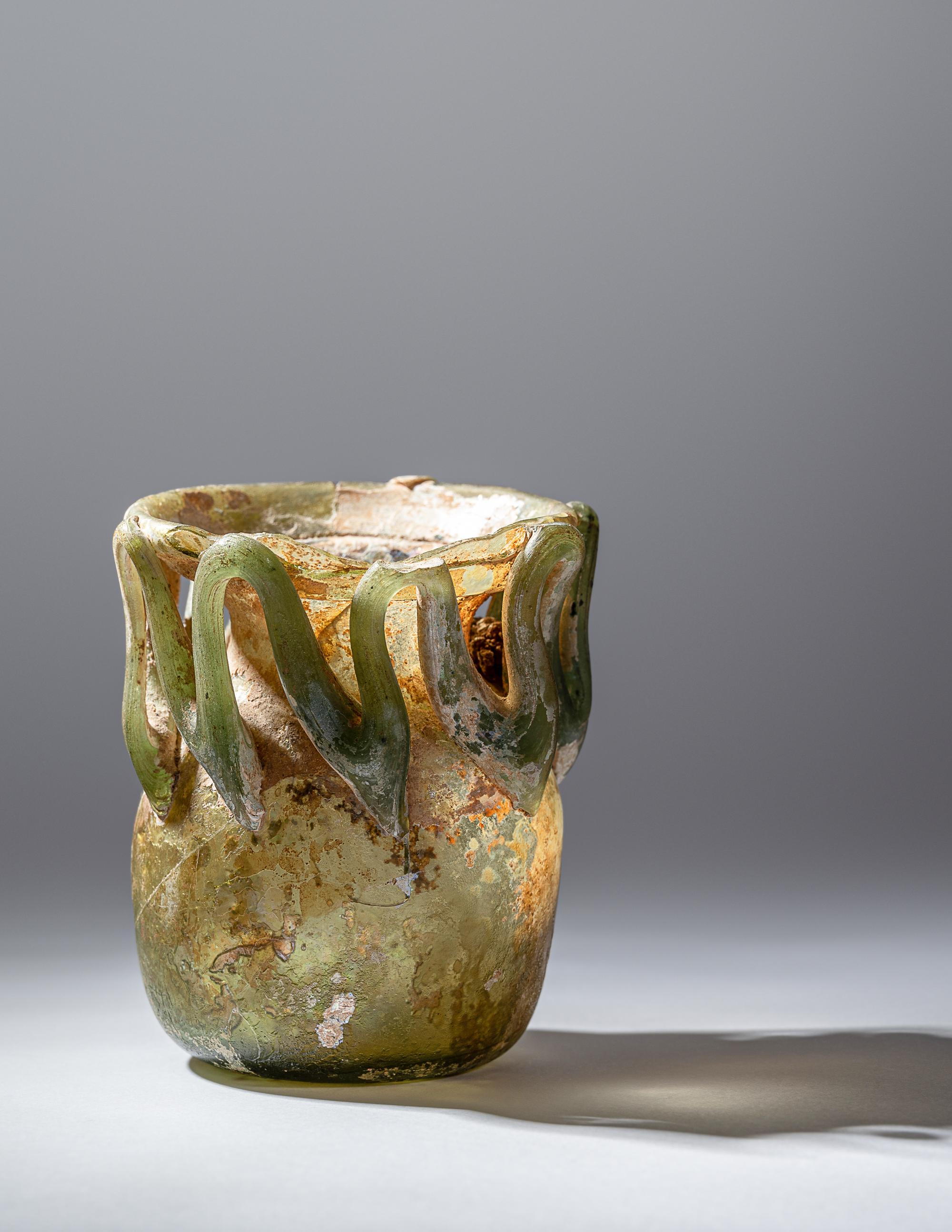 A Roman Green Glass Jar