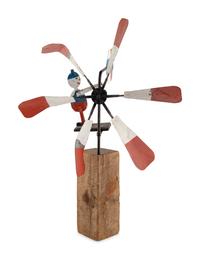 A Painted Wood and Metal Patriotic Figural Whirligig
