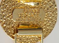 A Gianni Versace Pearl and Medusa Medallion Link Bracelet, 6.75" x 1.25".