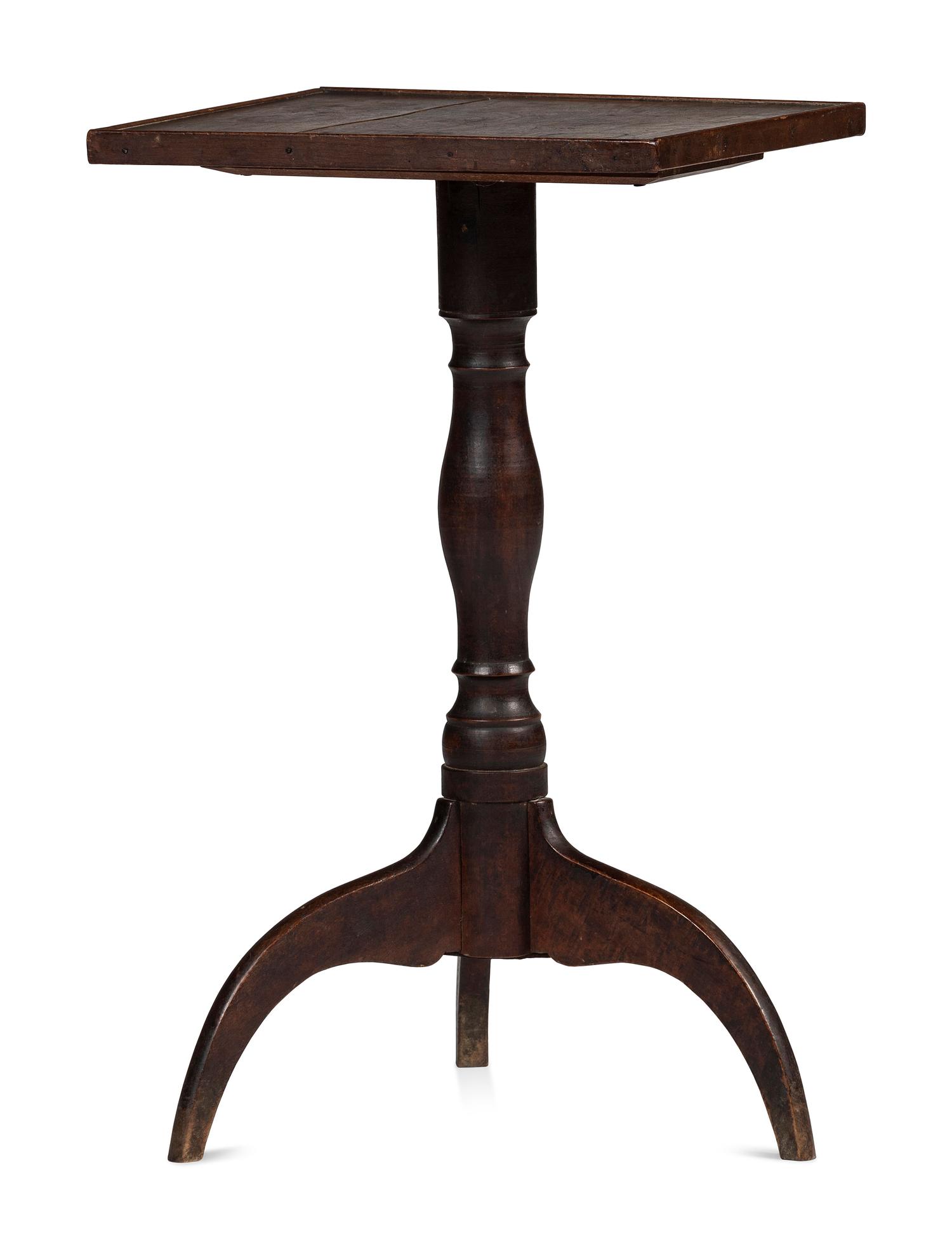 A Country Federal Brown-Stained Cherrywood Candlestand