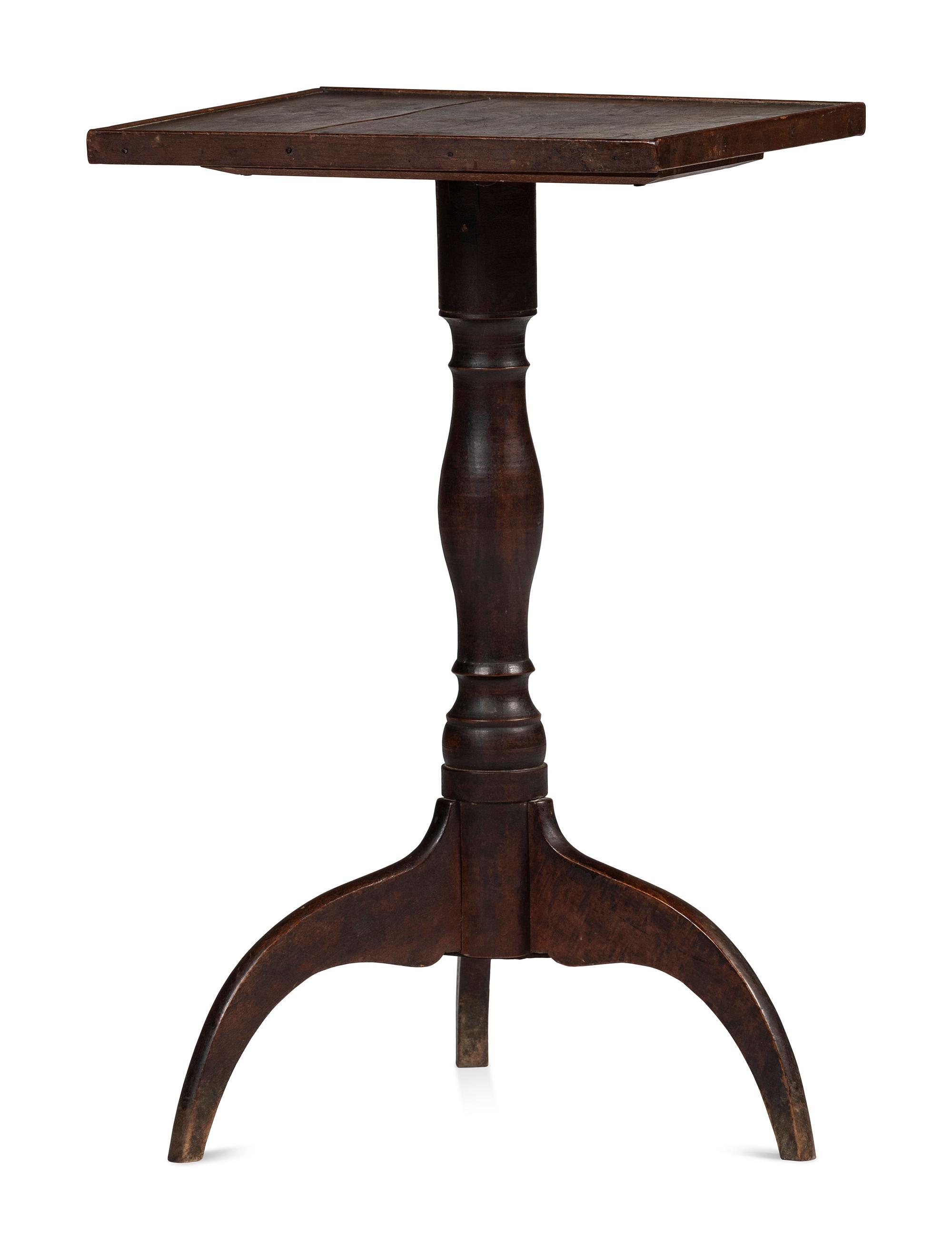 A Country Federal Brown-Stained Cherrywood Candlestand