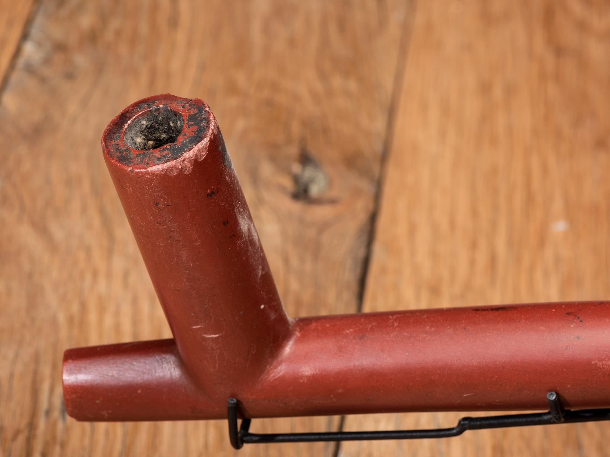 Sioux Carved and Painted Pipe Stem, with Catlinite Bowl