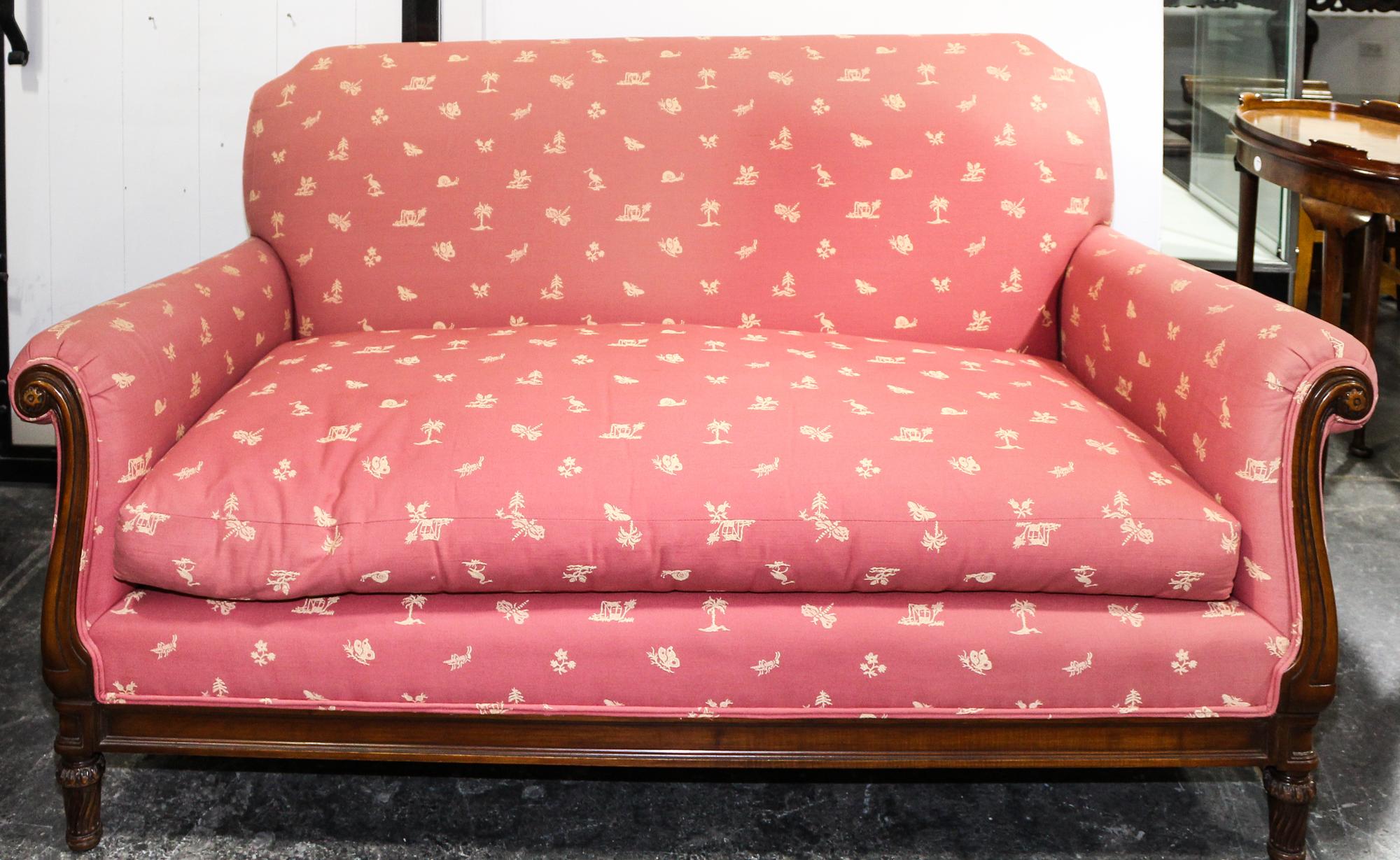 A Pair of Mike Bell Upholstered Sofas Width 65 inches. — LATE 20TH CENTURY