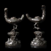 A Pair of Chinese Bronze Ducks, Ming Dynasty 明 銅鳧一對