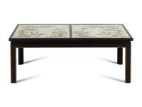 An Ebonized and Parcel Gilt Églomisé-Top Low Table
