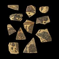 Eleven Corinthian Black-Figured Vase Fragments with Animals