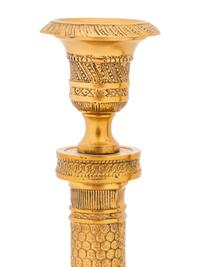 A Pair of Empire Style Gilt-Metal Candlesticks
