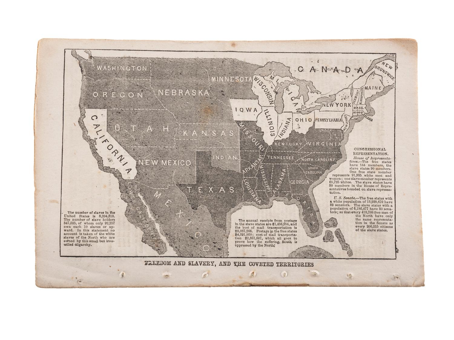 [SLAVERY & ABOLITION]. A broadside and group of pamphlets related to slavery and abolition in Kansas prior to the Civil War, comprising: