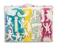 An Outsider Art Paint Decorated Found Suitcase