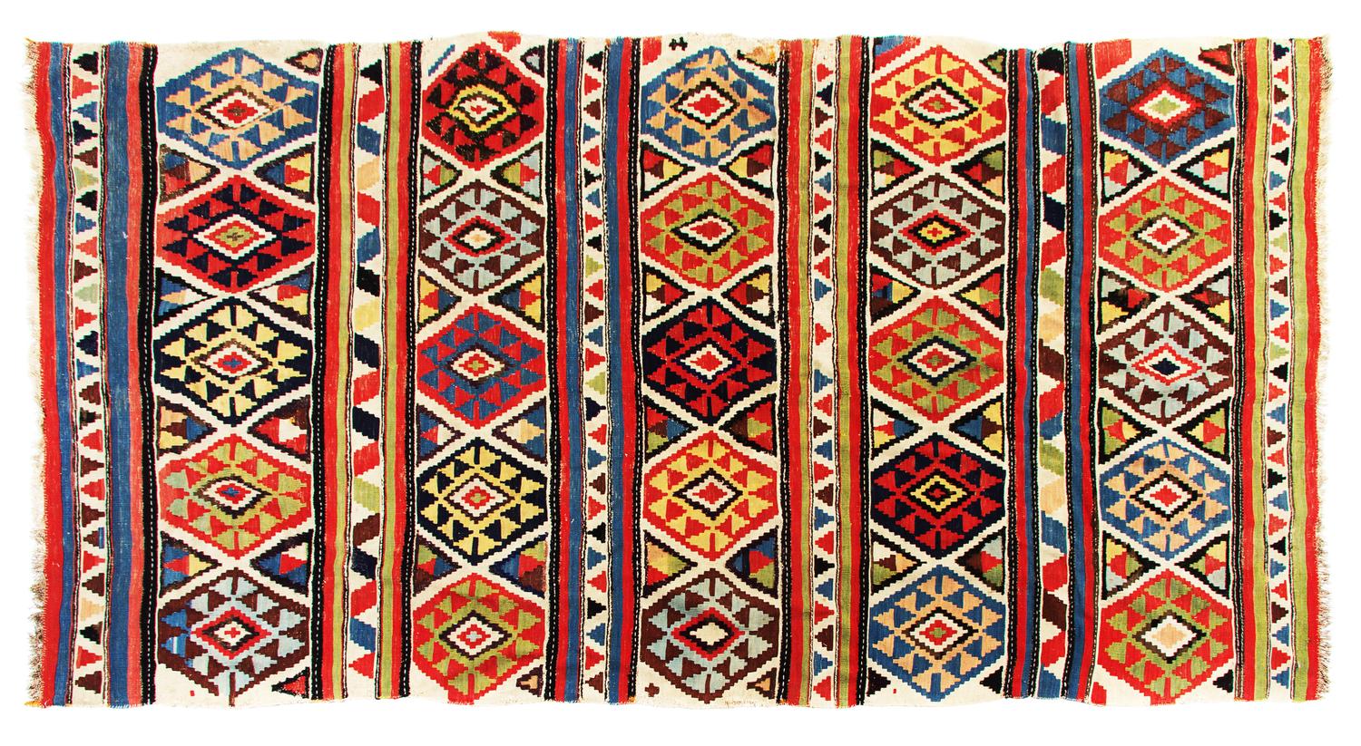 A Shirvan Kilim Wool Rug 8 feet 10 inches x 4 feet 7 inches. — CIRCA 1880