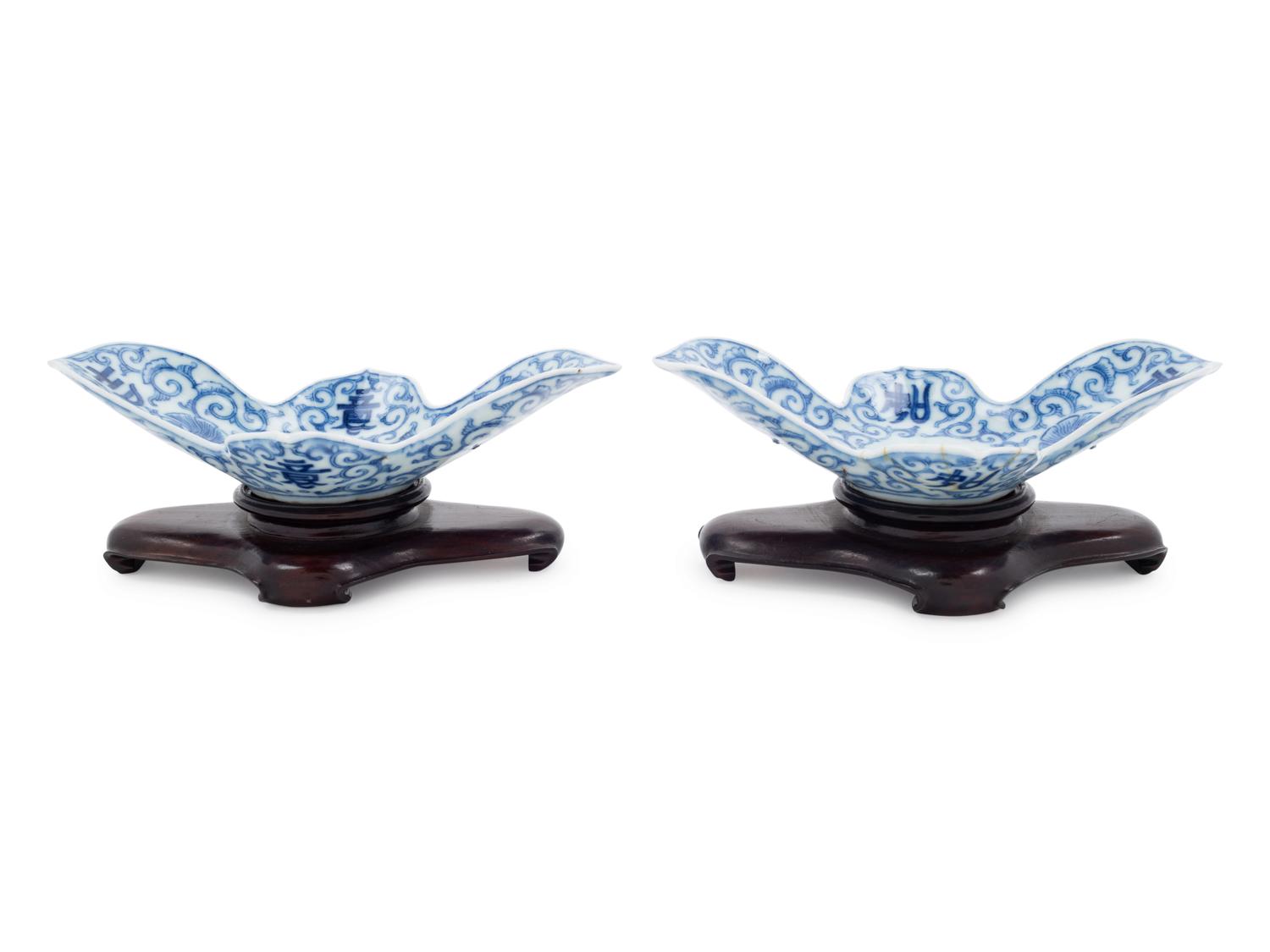 A Pair of Chinese Blue and White Porcelain Plates