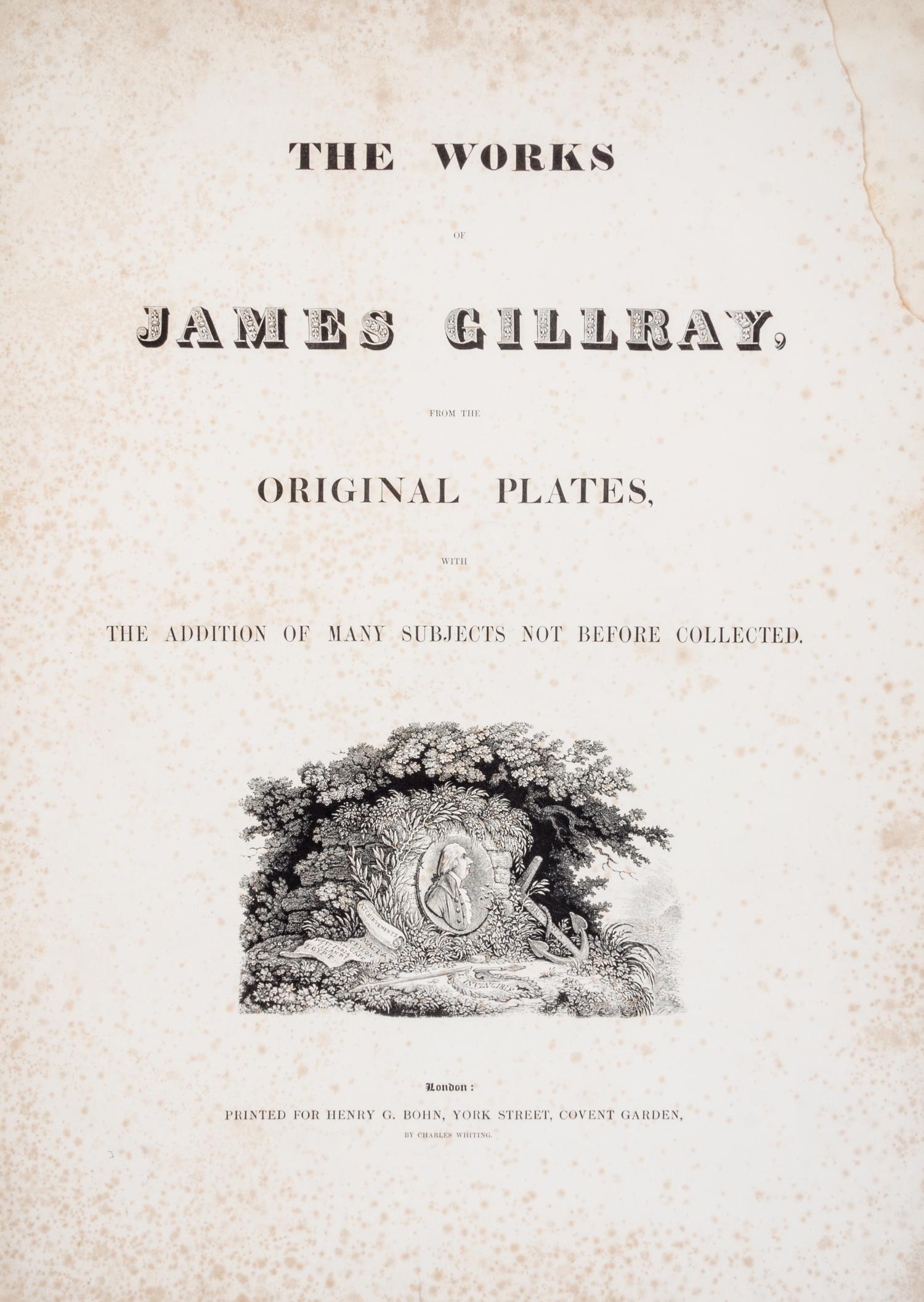 (CARICATURE) GILLRAY, JAMES. The Works. London, c. 1849. Numerous engravings throughout.