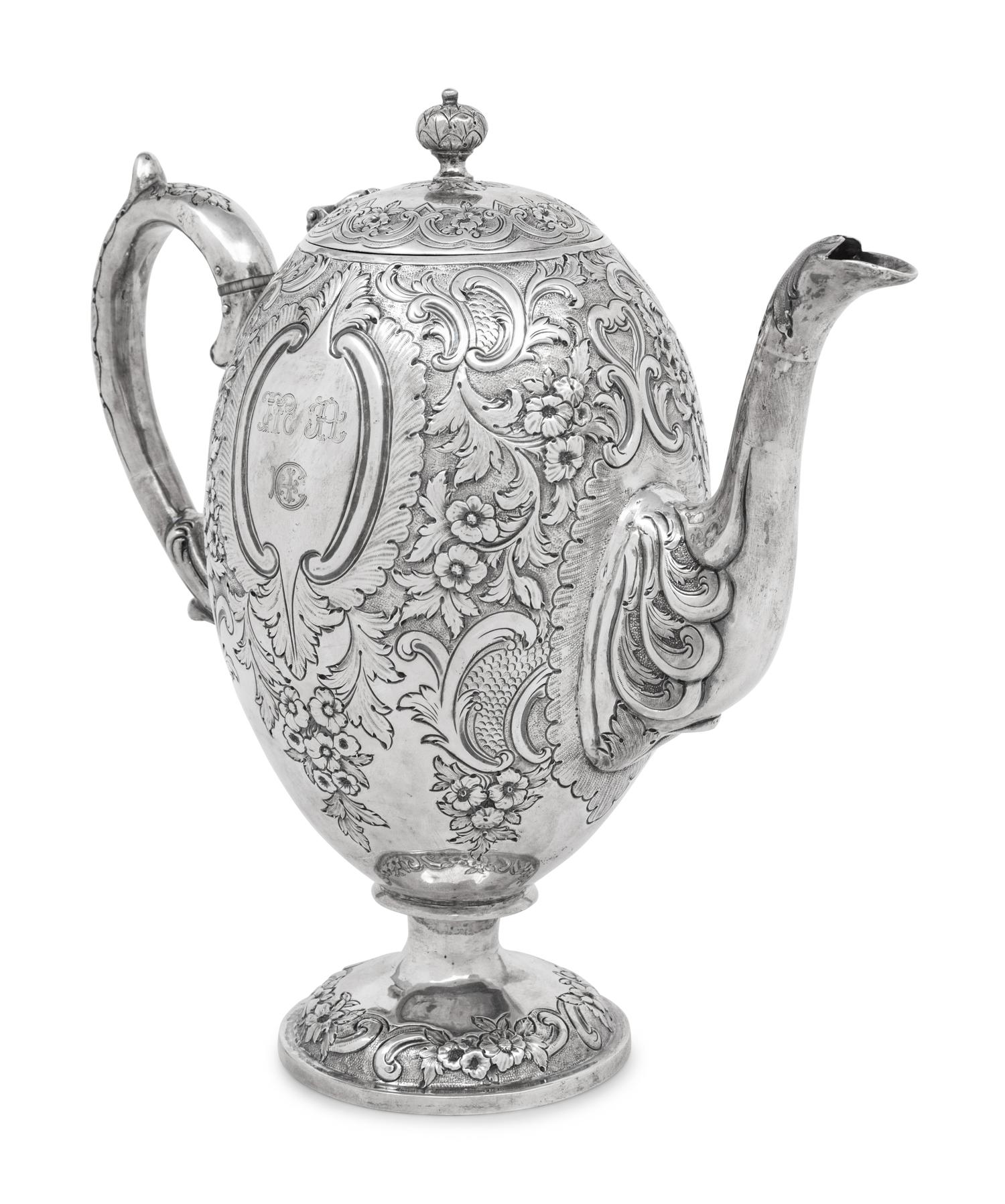 A Scottish Victorian Silver Coffee Pot
