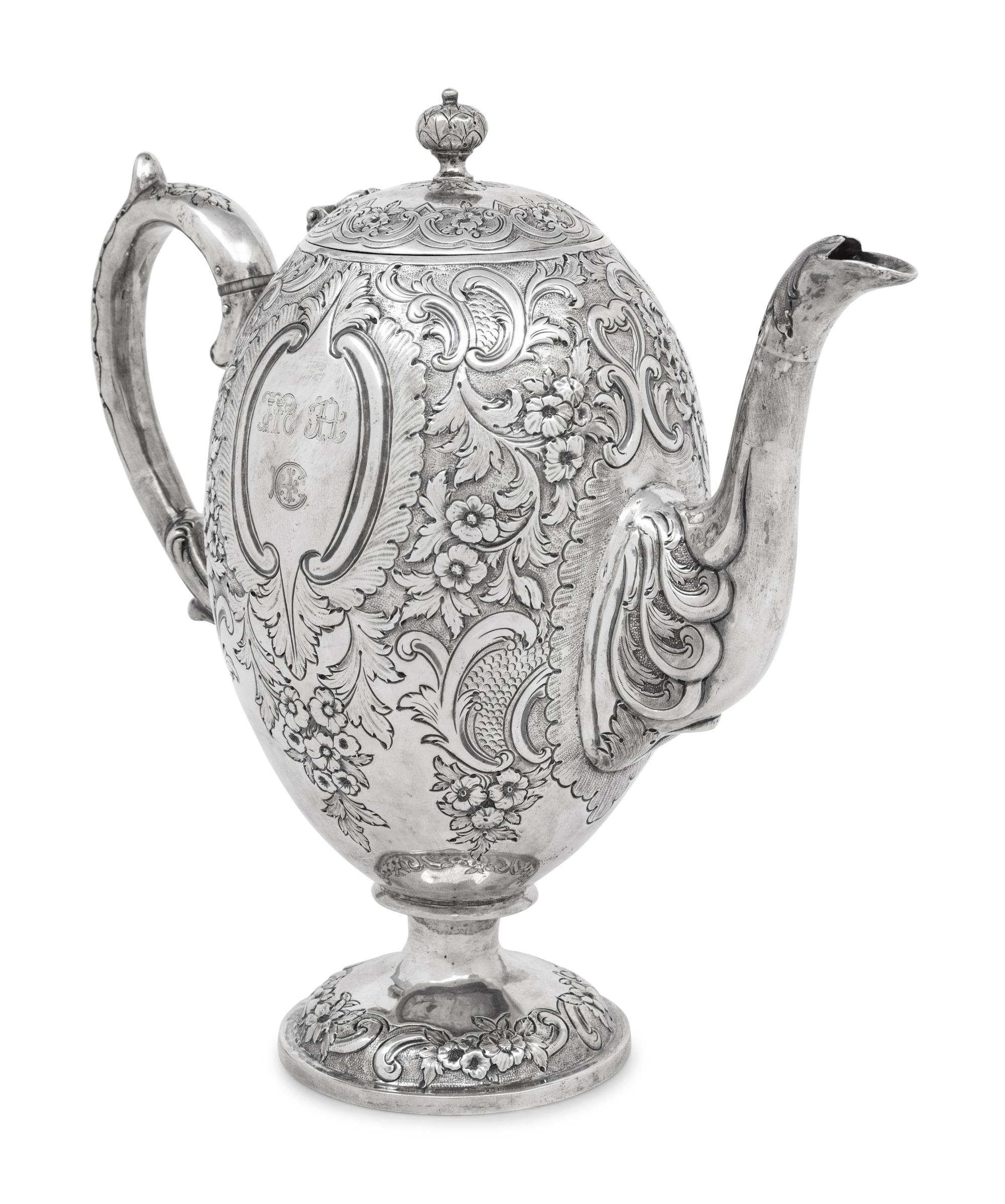 A Scottish Victorian Silver Coffee Pot